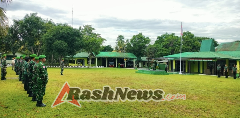 Kasdim 1618/TTU Mayor Inf Nur Marsudi Tegaskan Kedisiplinan Prajurit Saat Upacara di Makodim 1618/TTU