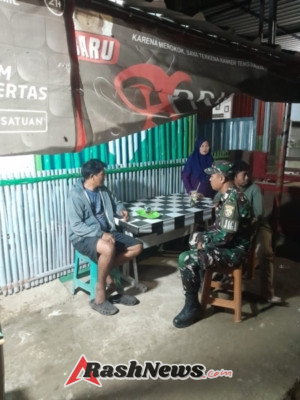Babinsa Koramil 1628-04/Poto Tano Laksanakan Patroli Malam Wilayah Binaan