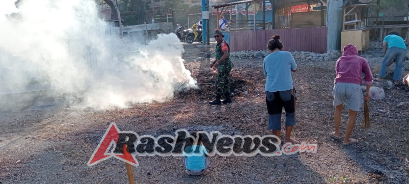 Babinsa Nunbaun Delha Aktif Jaga Lingkungan Bersih
