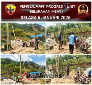 Kopda Alfian Wahyudi Monitoring Pembangunan Sumur Bor BNPB di Kecamatan Aesesa