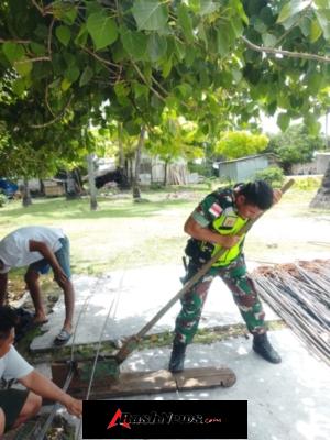 Babinsa Koramil 1627-03/BTT Monitoring Pekerjaan KDKMP di Desa Oeseli