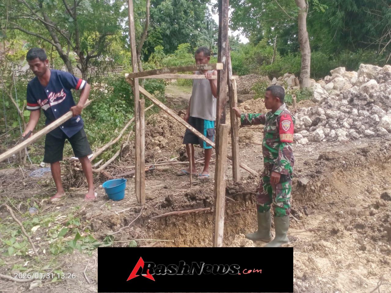 Pembangunan KDKMP Desa Lakamola Berjalan Lancar dalam Pemantauan Babinsa