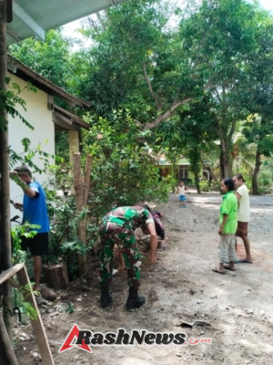 Komsos Babinsa di Desa Batne, Dorong Gotong Royong dan Kepedulian Sosial