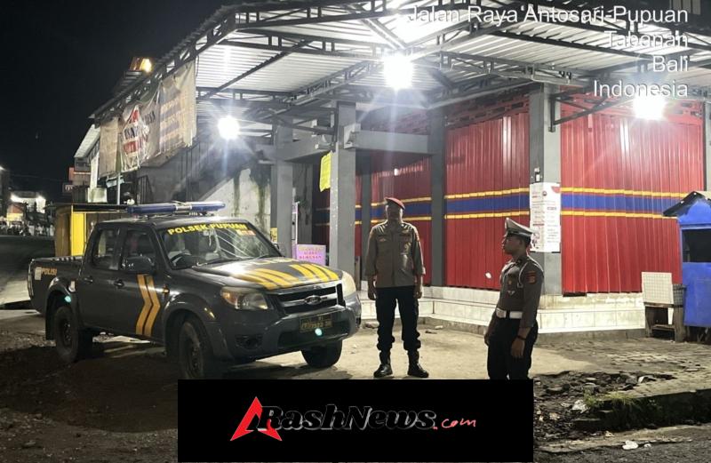 Antisipasi Gangguan Kamtibmas di Jam Rawan, Polsek Pupuan Laksanakan Patroli Barcode dan KRYD