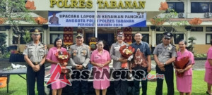 Kapolsek Baturiti Hadiri Upacara Korp Kenaikan Pangkat Personel Polsek Baturiti