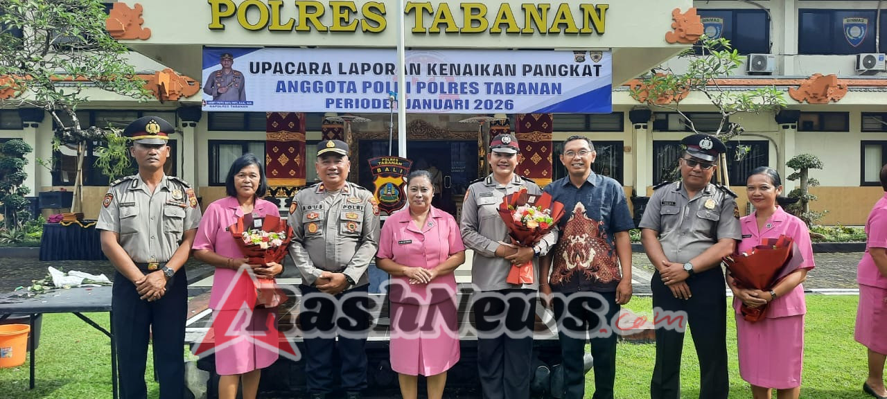 Kapolsek Baturiti Hadiri Upacara Korp Kenaikan Pangkat Personel Polsek Baturiti
