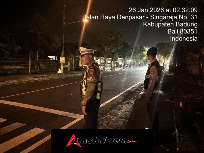Patroli Subuh UKL Polsek Mengwi Susuri Jalur Denpasar – Singaraja Antisipasi Balapan Liar
