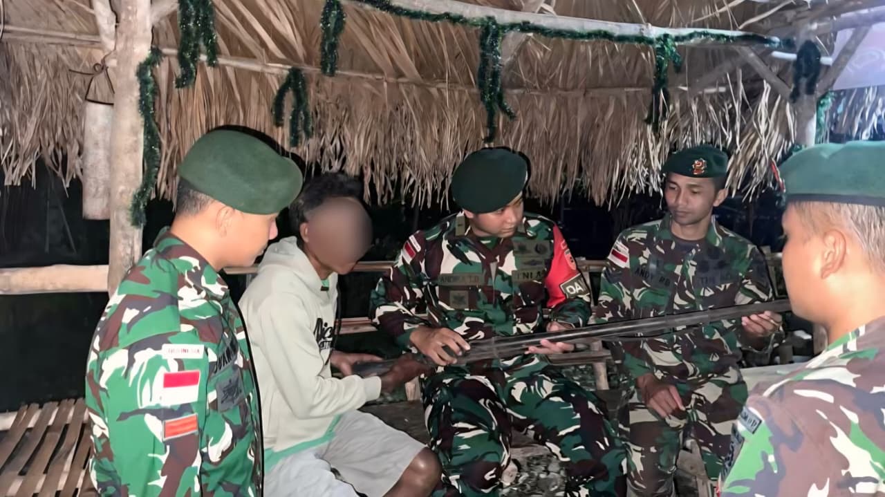 Yonarmed 12 Kostrad Perkuat Keamanan Perbatasan Lewat Kesadaran Warga