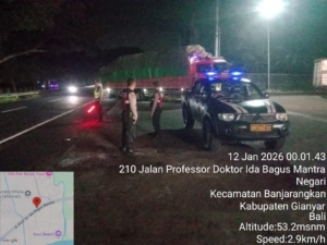 Polsek Gianyar Intensifkan Patroli Malam Hari, Antisipasi Gangguan Kamtibmas dan Balapan Liar