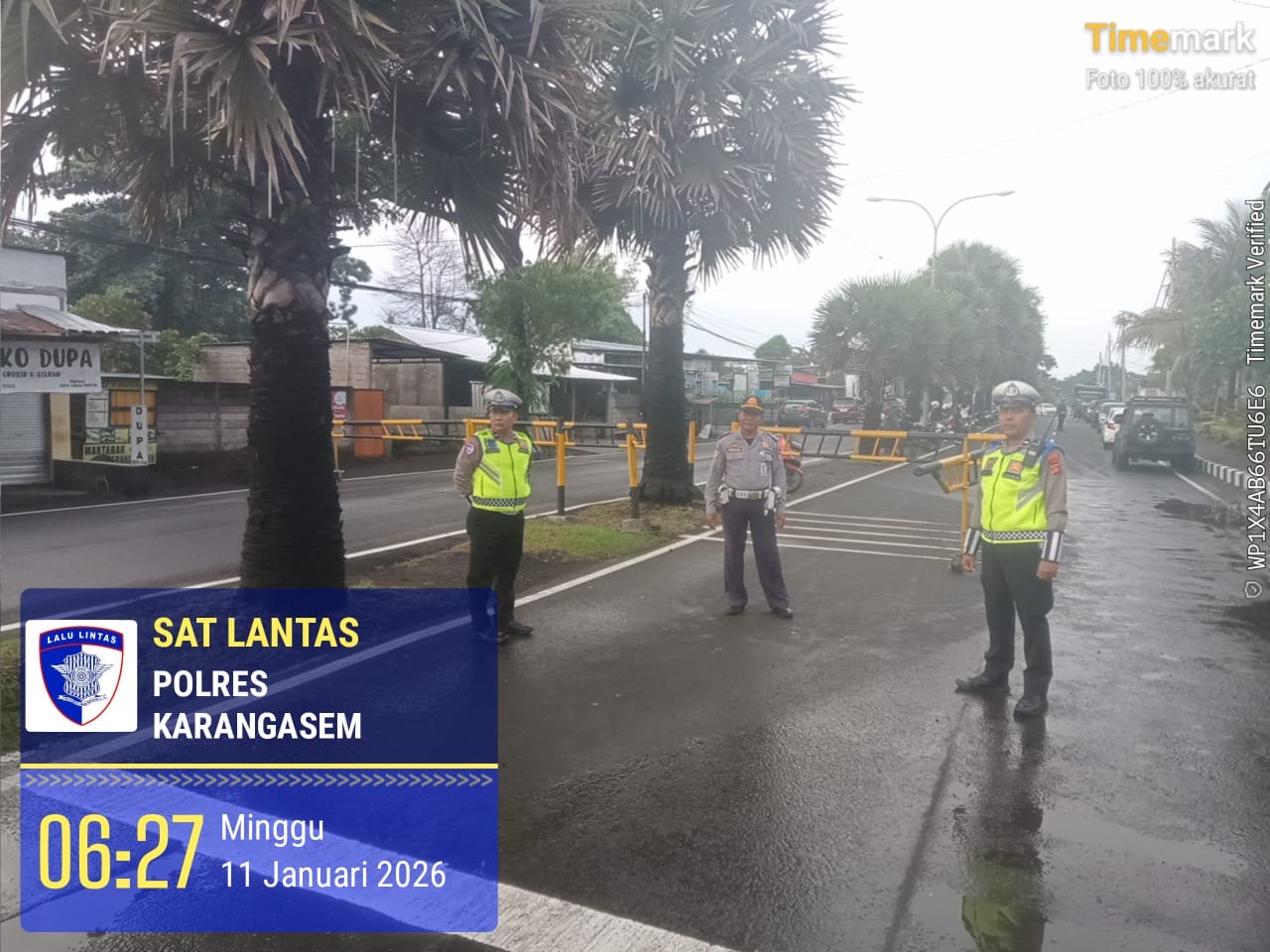 Sat Lantas Polres Karangasem Amankan Jalur Car Free Day di Jalan Veteran
