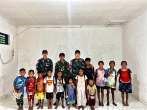 Satgas Pamtas Yonarhanud 2 Kostrad Hadirkan Bimbingan Belajar Gratis