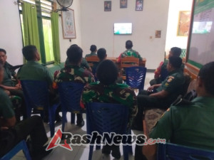 Babinsa Kodim 1628/Sumbawa Barat Ikuti Zoom Meeting Panen Raya Nasional Bersama Presiden RI