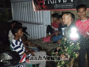 Kontrol Malam Babinsa Pekat Berjalan Lancar, Remaja Dihimbau Bijak