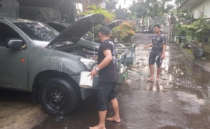 Siap Digunakan Kapan Saja, Kendaraan Dinas Kodim Tabanan Jalani Perawatan Rutin