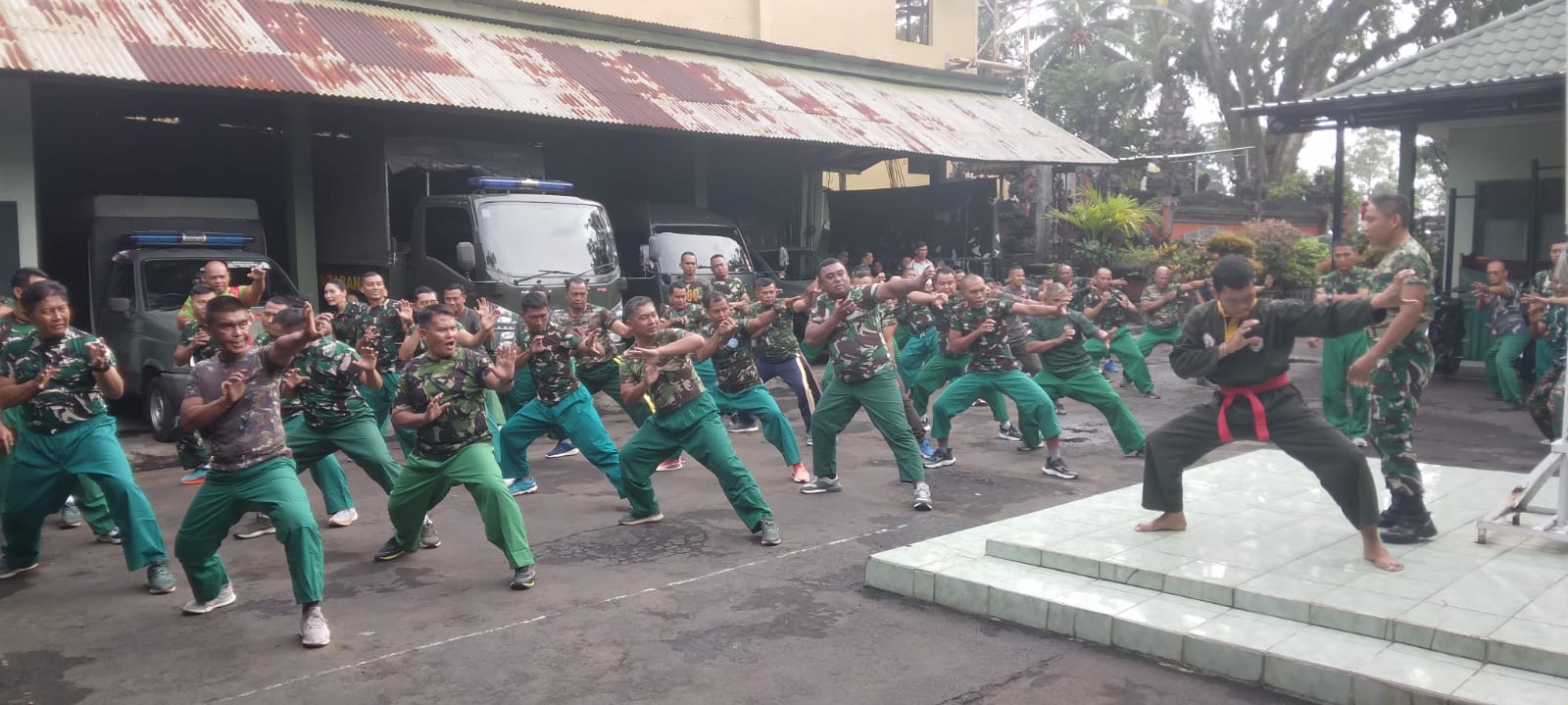 Bangun Prajurit Tangguh dan Disiplin, Kodim Tabanan Gelar Latihan Pencak Silat Militer