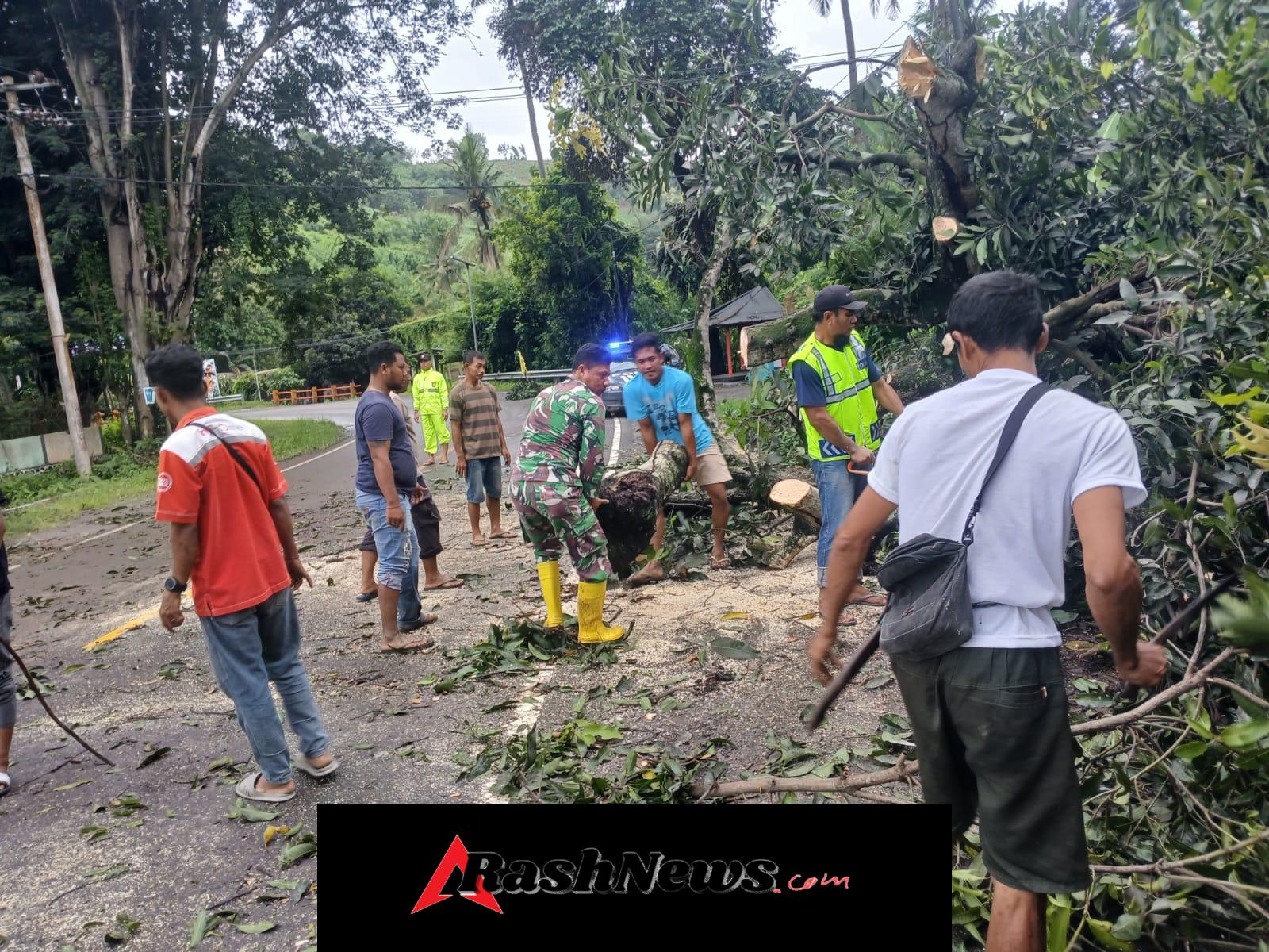 Sinergi Babinsa dan Warga Desa Luk Atasi Dampak Hujan Deras dan Angin Kencang