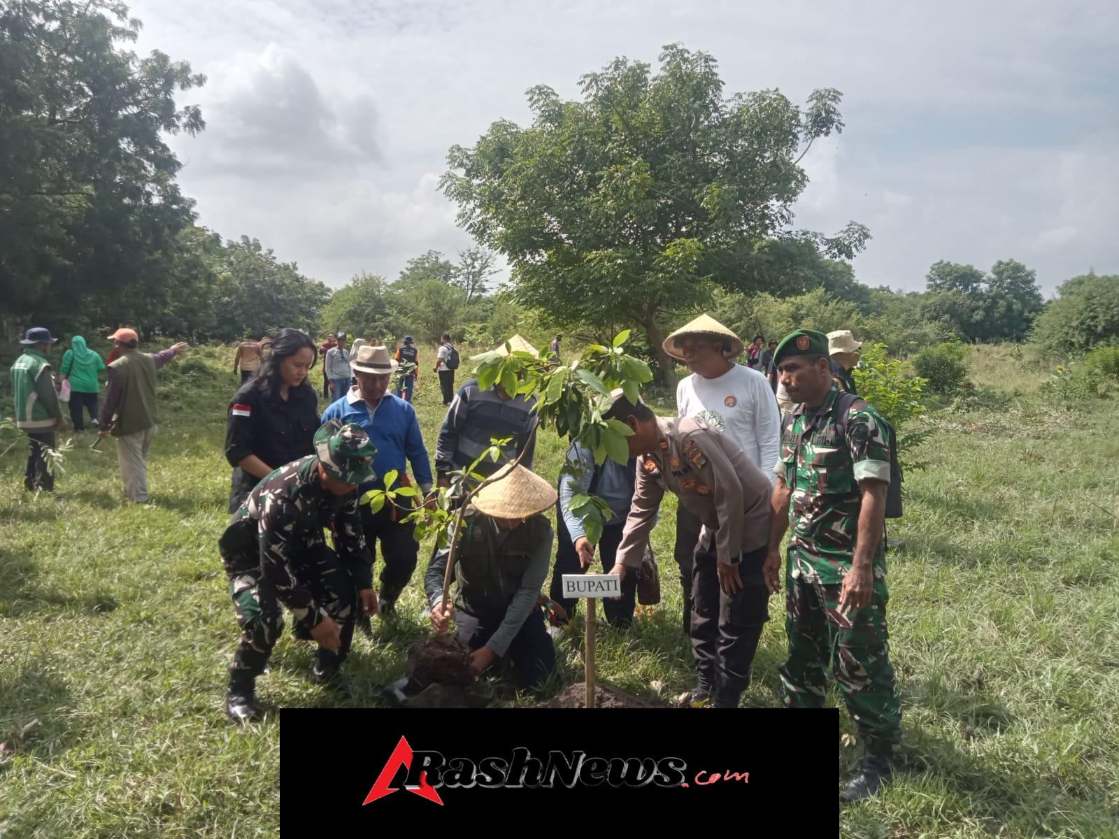 Peduli Lingkungan Sejak Dini, TNI-Polri, Pemerintah dan Masyarakat Hijaukan Desa Pungkit 