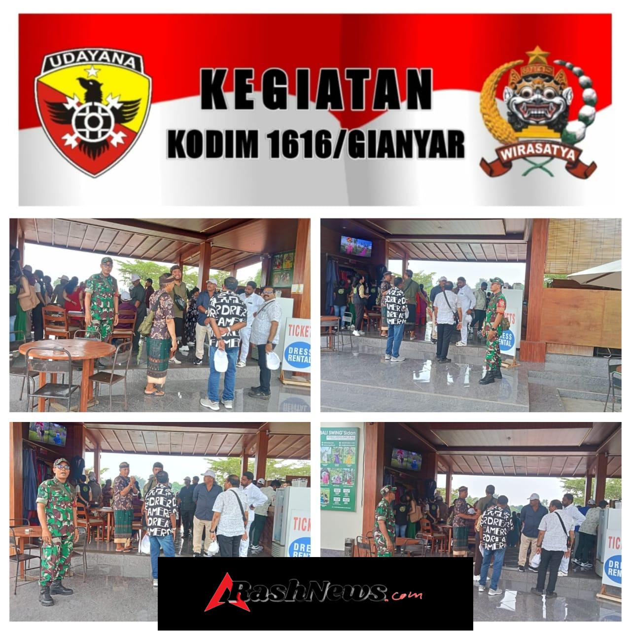 Dukung Pariwisata Gianyar, Babinsa Sidan Laksanakan Pemantauan di Bali Swing