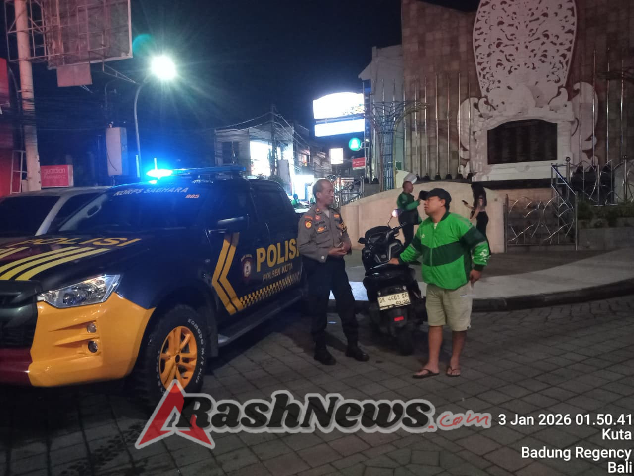 Polsek Kuta Intensifkan KRYD dan Patroli Dialogis, Antisipasi Gangguan Kamtibmas di Kawasan Wisata