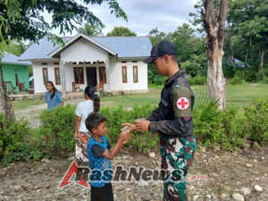 Kepedulian Satgas Pamtas Pos Nunura, Bubur Kacang Ijo Jadi Simbol Kebersamaan dengan Masyarakat