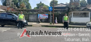 Polsek Pupuan Laksanakan Giat Strong Point, Atensi Giat Masyarakat di Hari Libur