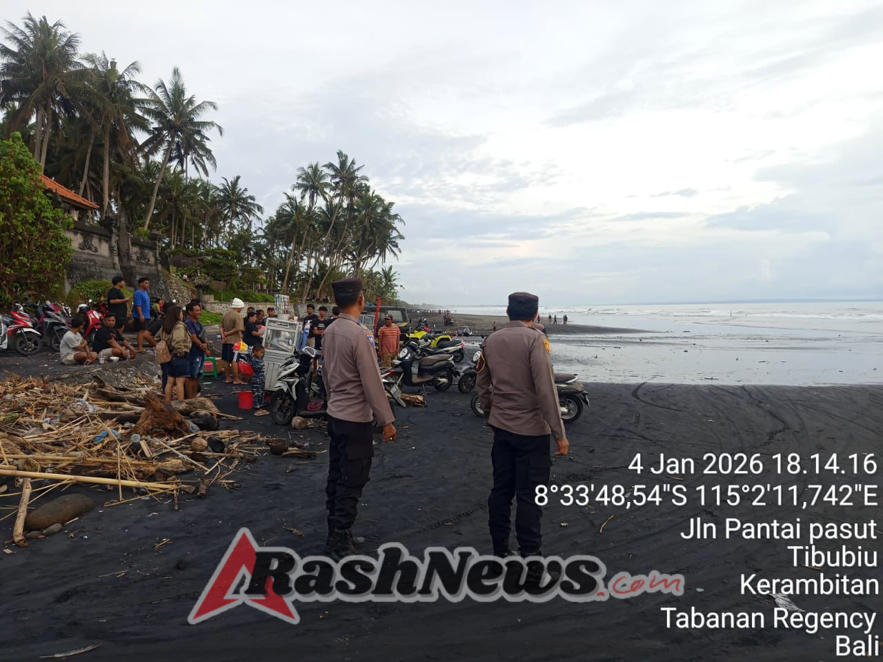 Polsek Kerambitan laksnakan Pengamanan dan Antisipasi Aksi Balap Liar di Pantai Pasut