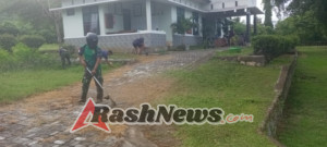 Jaga Kerapian Satuan, Koramil 1628-04/Poto Tano Laksanakan Karya Bakti Pembersihan