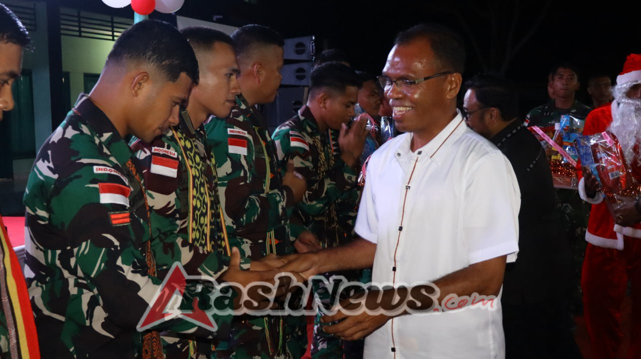 Harmoni dan Komitmen Pengabdian Warnai Natal dan Tahun Baru Satgas Pamtas Yonarmed 12 Kostrad