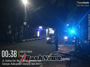 Patroli Terpadu Sat Samapta Polres Gianyar Jaga Kondusivitas Wilayah pada Dini Hari