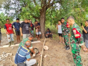 Sinergi TNI dan Desa, Koramil Talibura Hadiri Pembangunan Jalan Rabat Beton