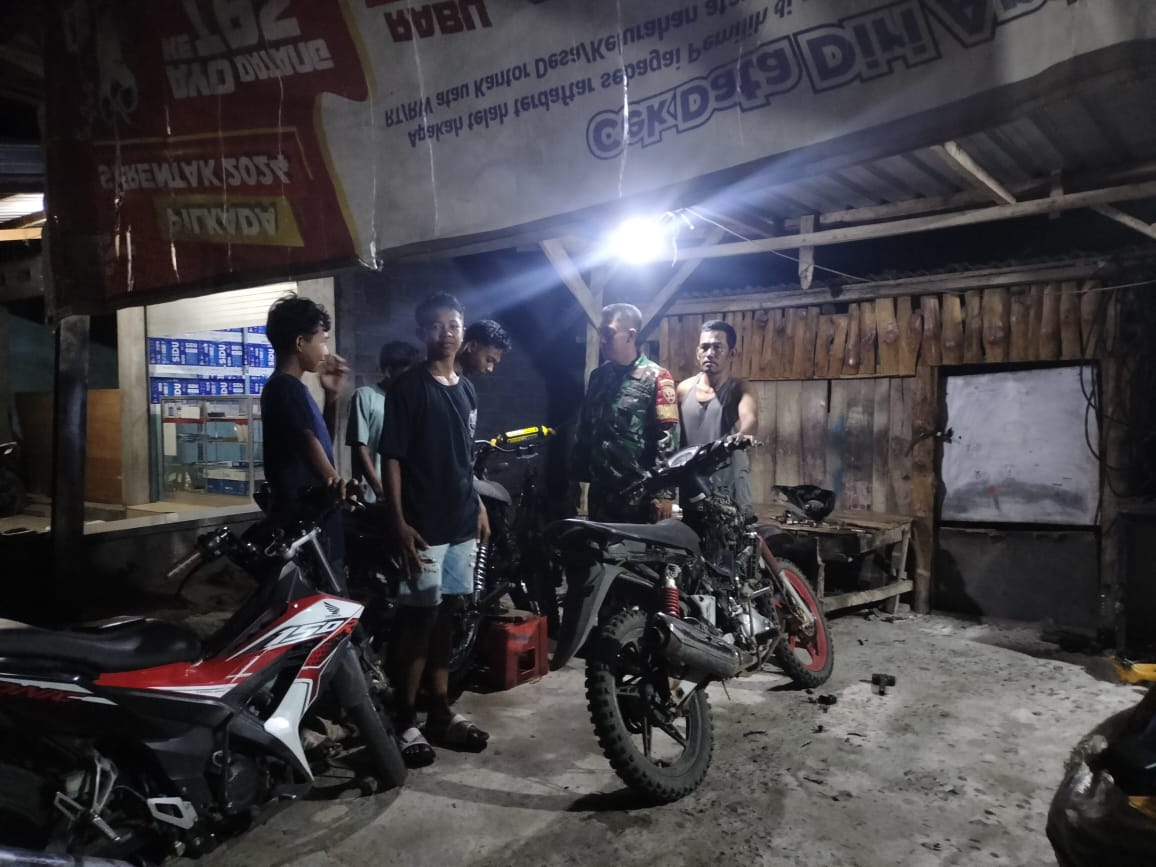 Ronda Malam Babinsa dan Pemuda Binaan Berlangsung Aman dan Kondusif