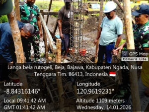 Kasdim dan Pasi Log Kodim 1625/Ngada Hadiri Peletakan Batu Pertama KDKMP Bela