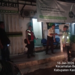 Polsek Bebandem Gelar Patroli Barcode dan Blue light Patrol Jaga Kamtibmas di Malam Hari
