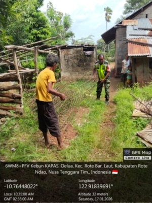 Babinsa Koramil Batutua Aktif Monitor Pembangunan KDKMP di Loaholu