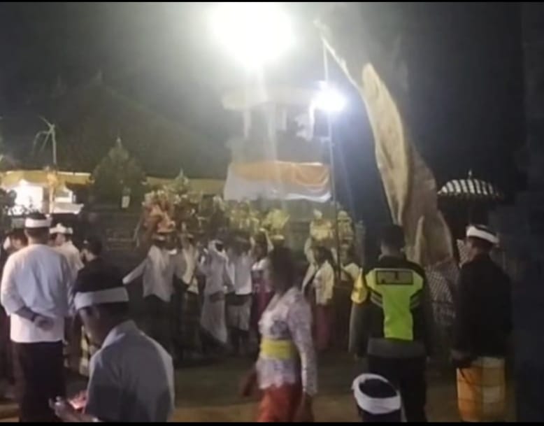 Pengamanan Hari Suci Siwaratri di Desa Antapan Berjalan Lancar