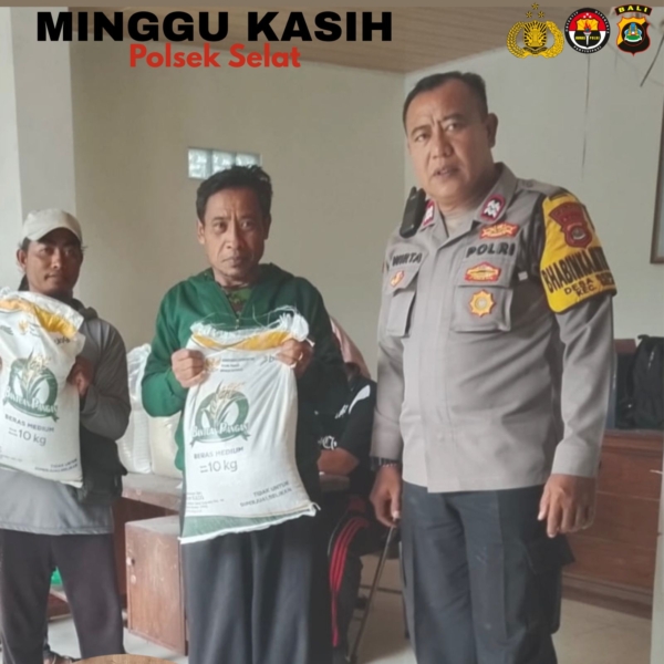 Minggu Kasih Polsek Selat dilaksanakan di BD. Sebudi Desa Sebudi, Kec. Selat.