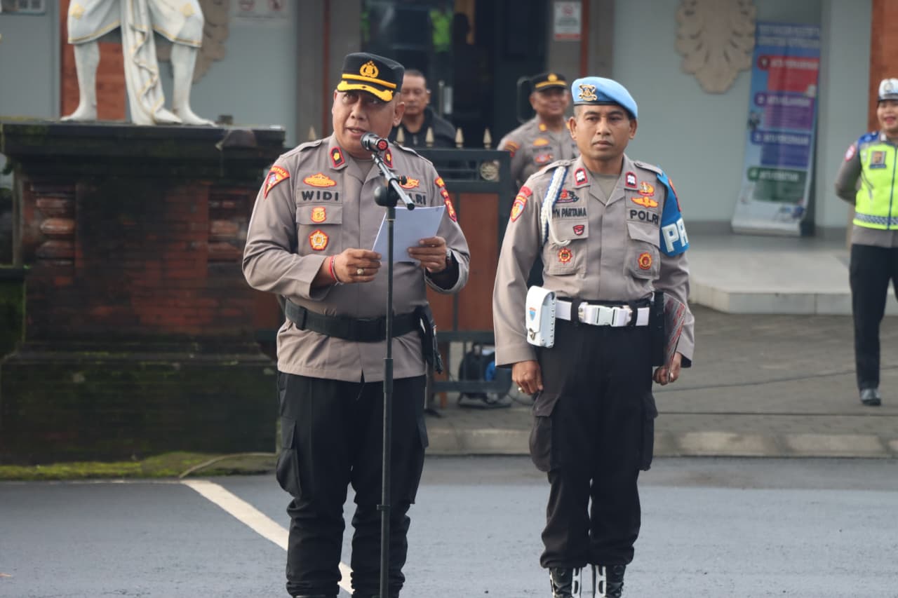 Pastikan Keamanan Usaba Dalem Puri 2026, Polres Karangasem Gelar Apel Kesiapan Pasukan