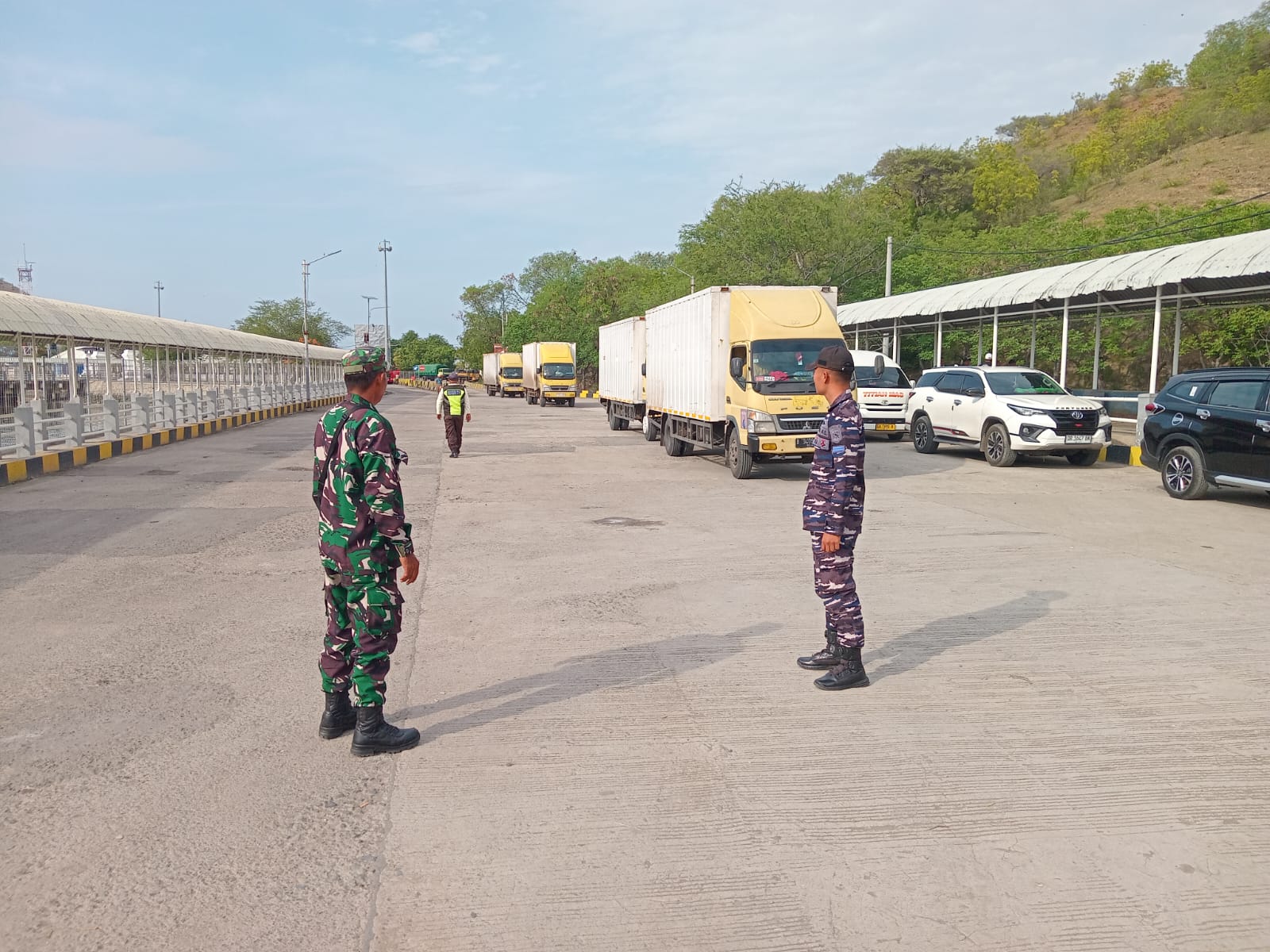 Koramil 1628-04/Poto Tano Perketat Pengamanan Pelabuhan Penyeberangan