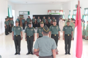 Kodim 1616/Gianyar Hormati Pengabdian Prajurit Melalui Tradisi Korp Raport dan Purna Bhakti