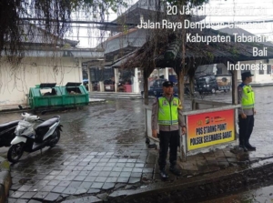 Berikan rasa aman bagi Masyarakat di pagi hari, Personel Polsek Selemadeg barat gelar Strong Point pagi