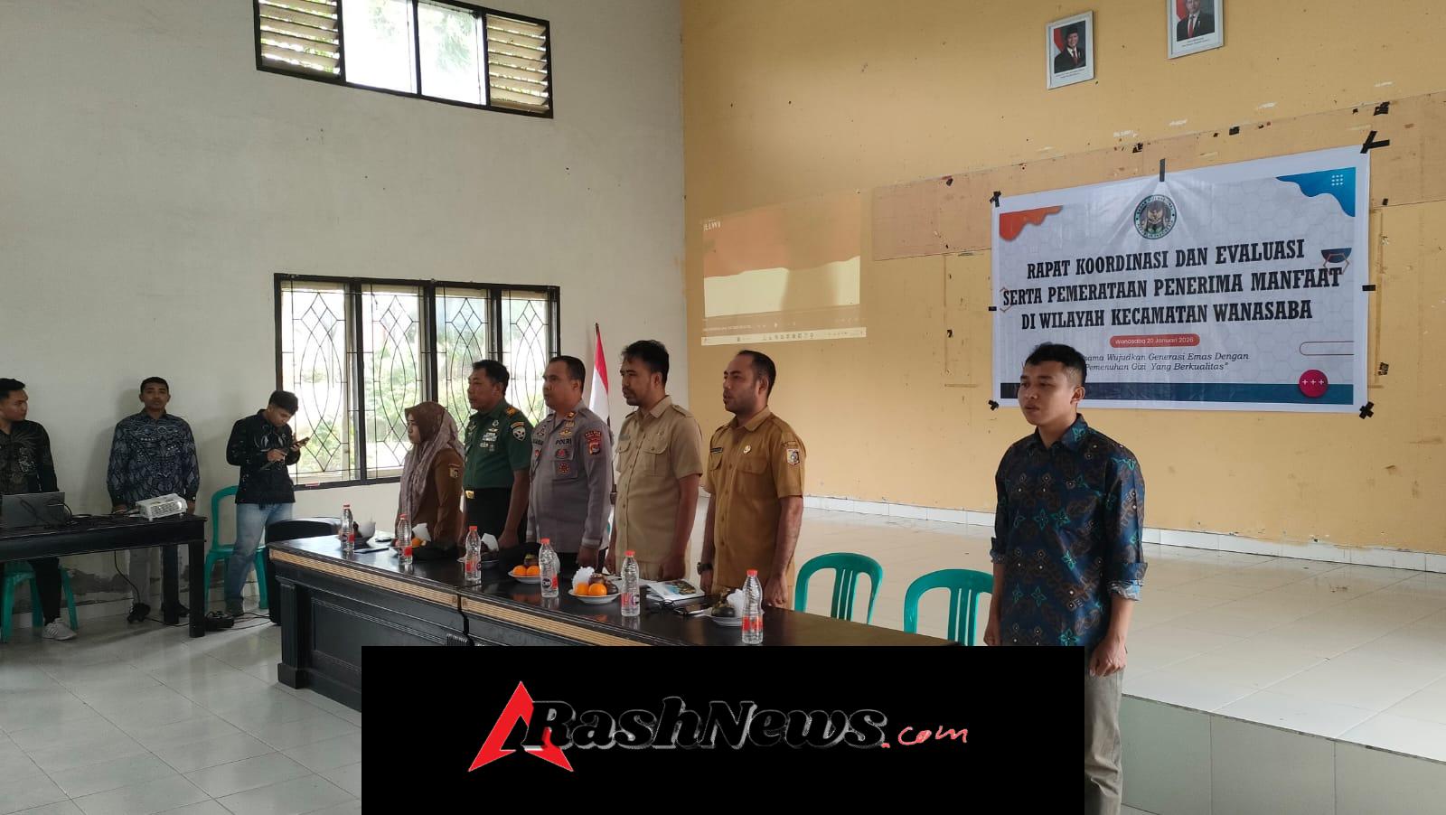 Rapat Koordinasi Pemerataan Bantuan, Danposramil Wanasaba Turut Ambil Bagian
