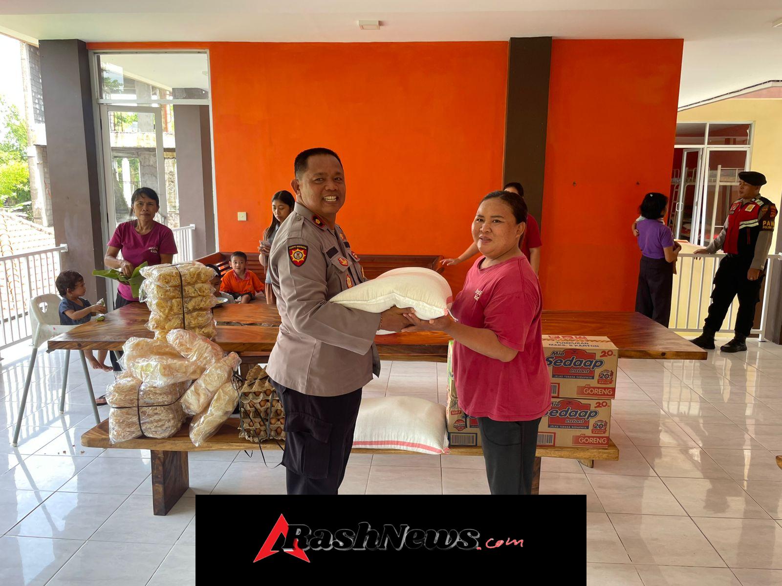 Wujud Kepedulian Sosial, Kapolsek Mengwi Sambangi Yayasan Bali Kids Abianbase