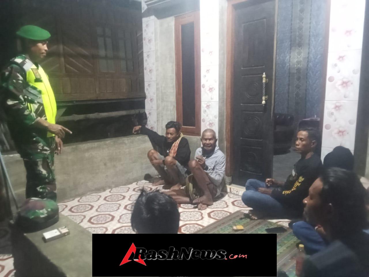 Koramil 1608-04/Woha Pimpin Apel Pengecekan dan Patroli Siskamling di Wilayah Kecamatan Woha