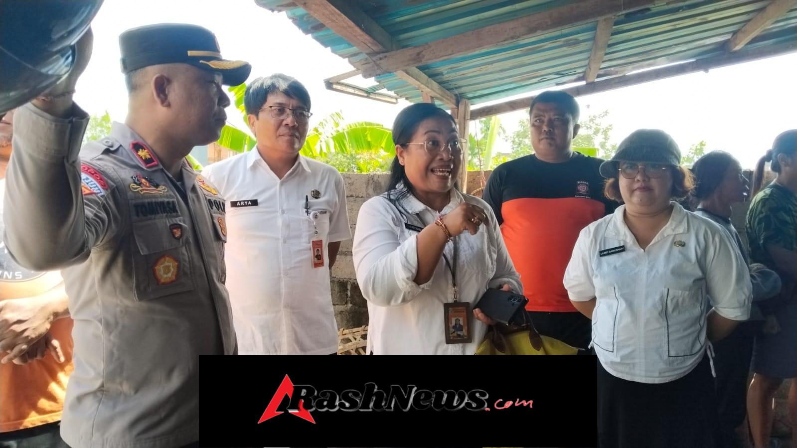Puting Beliung Porak-Porandakan Rumah Warga Buaji Anyar Kesiman, Kapolsek Dentim Tinjau Lokasi