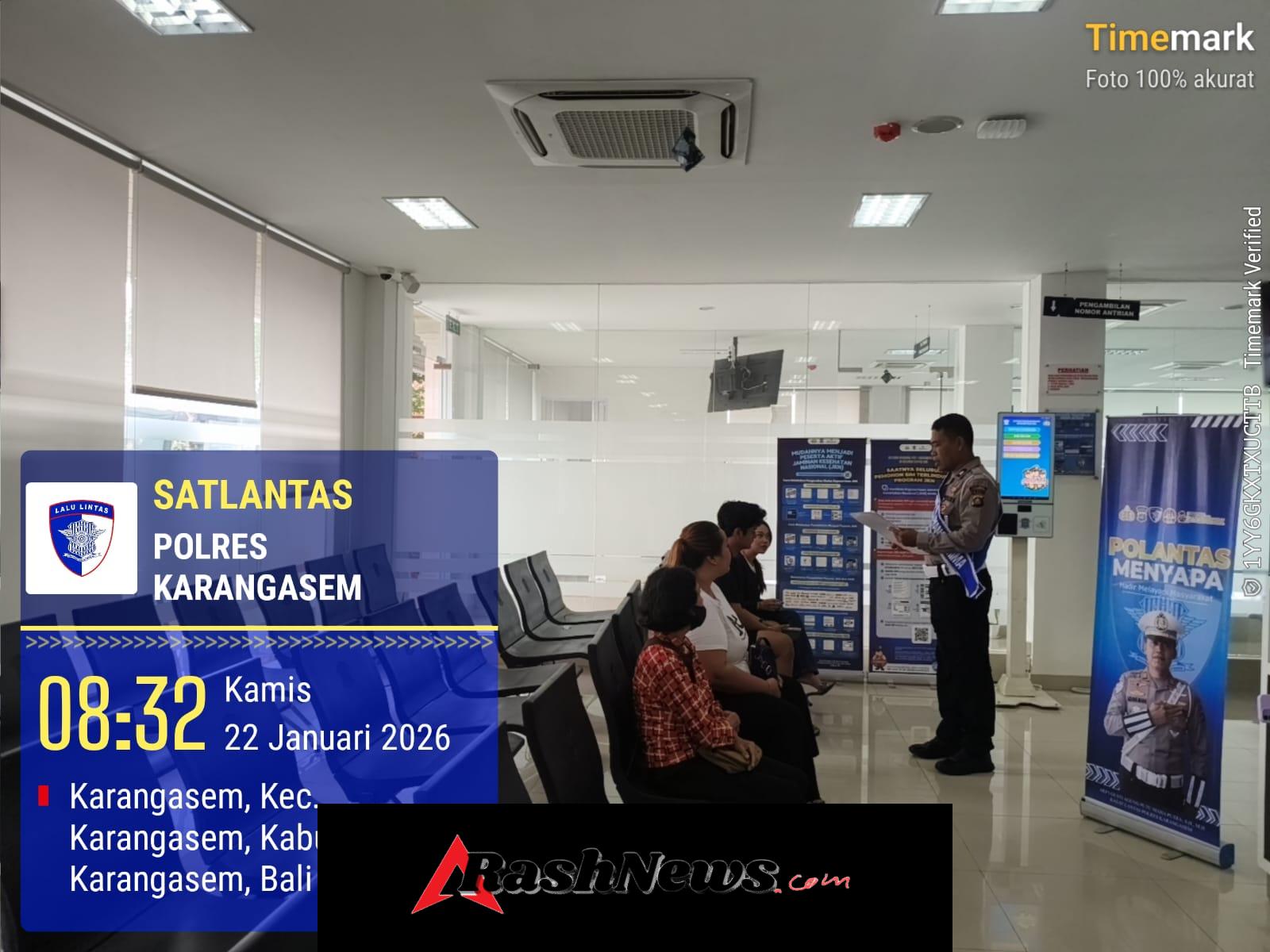 Wujudkan Pelayanan Prima, Satpas Polres Karangasem Laksanakan Pelayanan dengan Senyum, Sapa, Salam