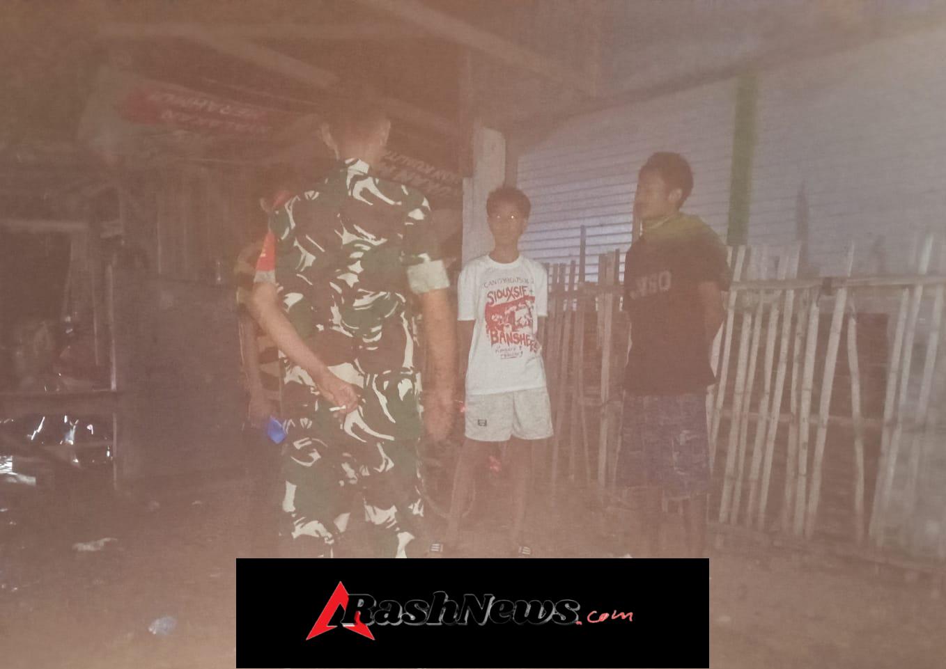 Kegiatan Siskamling Terpadu di Kecamatan Belo Dijaga Babinsa Bersama Polisi Pamong Praja