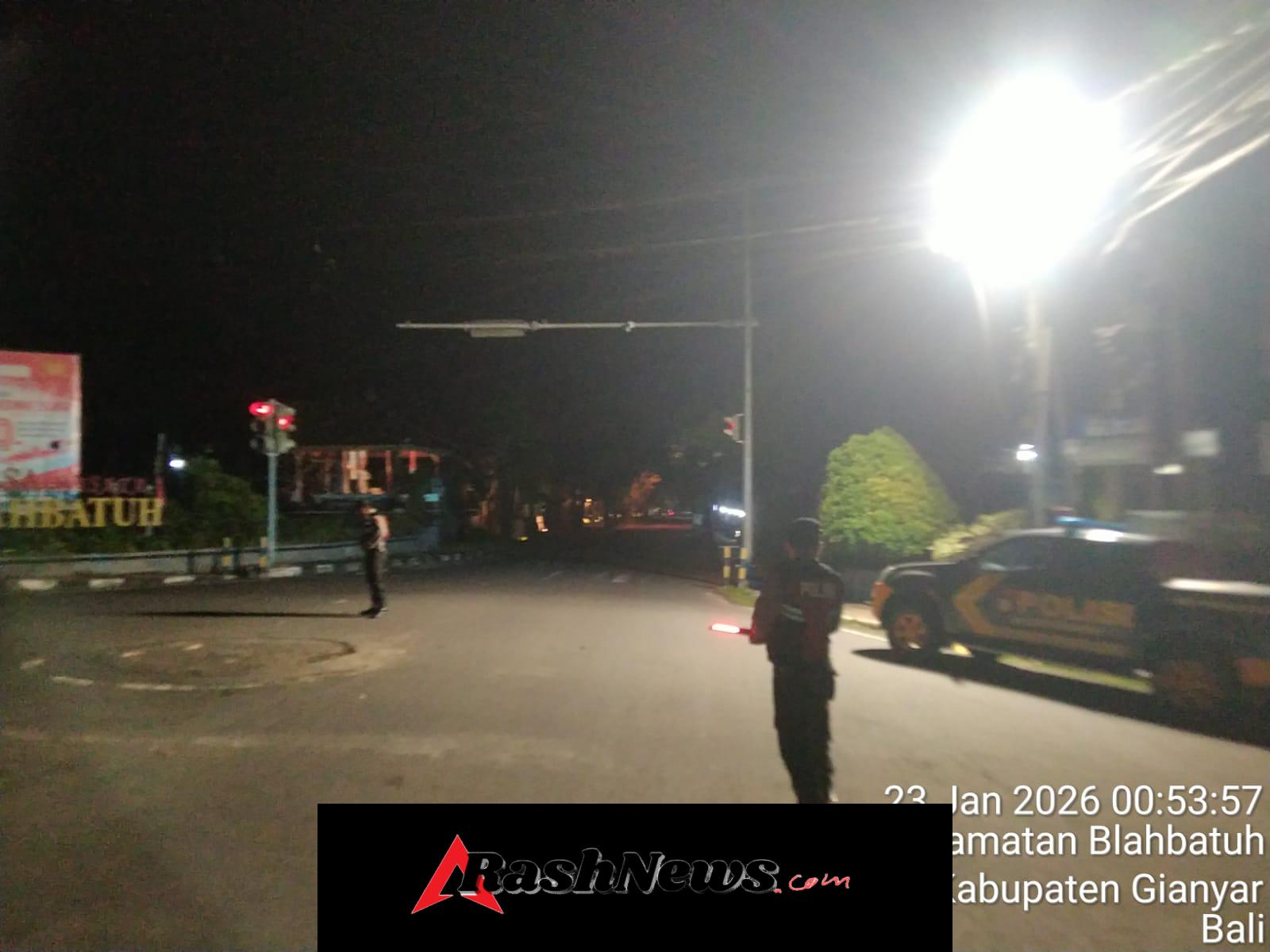 Patroli Terpadu Sat Samapta Polres Gianyar Antisipasi Gangguan Kamtibmas di Simpang Darmagiri
