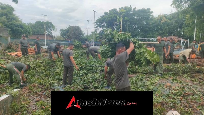 Personel Kodim 1614/Dompu Laksanakan Jumat Bersih Dipimpin Pasi Ops