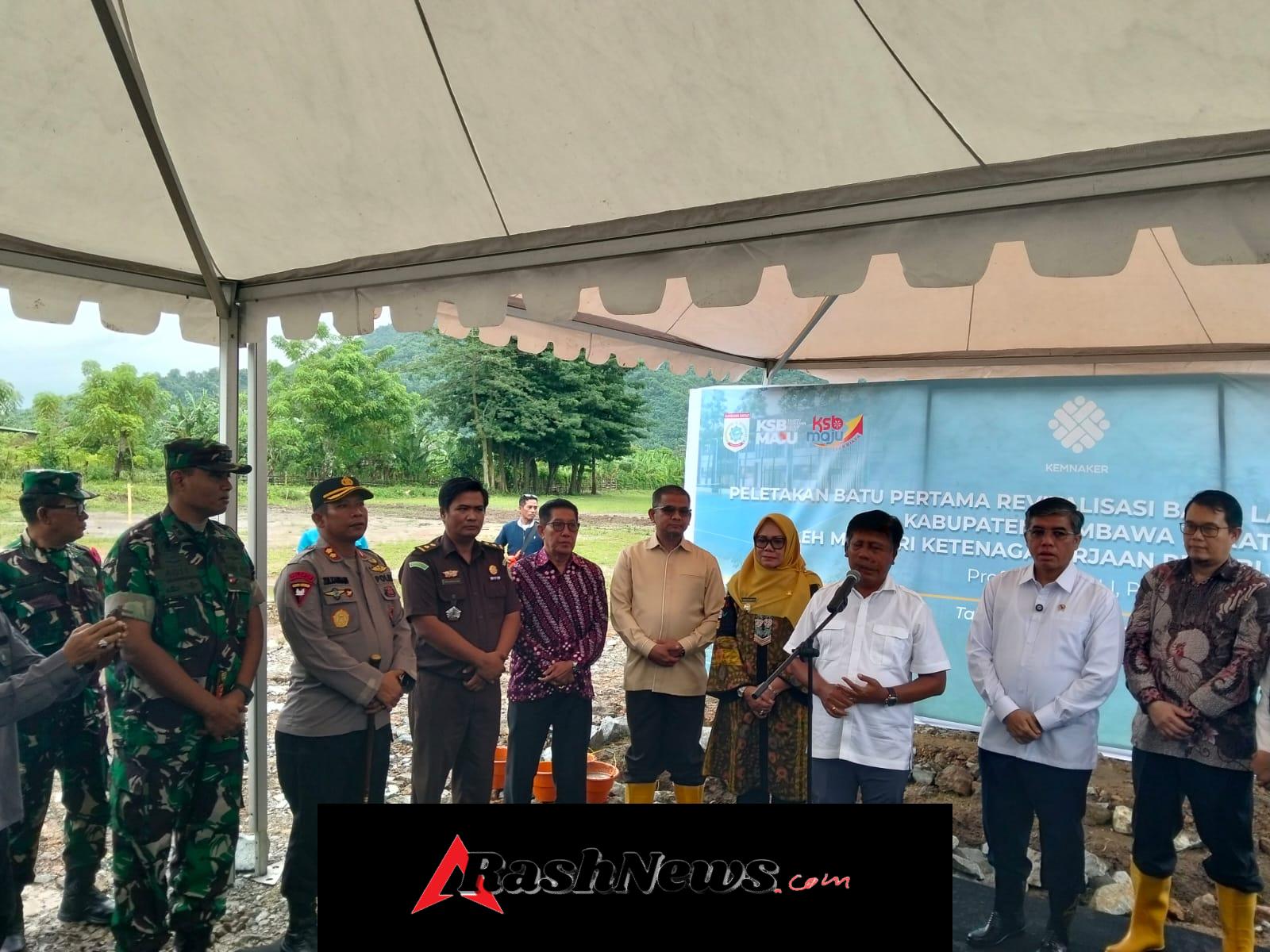 Kodim 1628/Sumbawa Barat Siap Bersinergi, Dandim Hadiri Groundbreaking BLK KSB