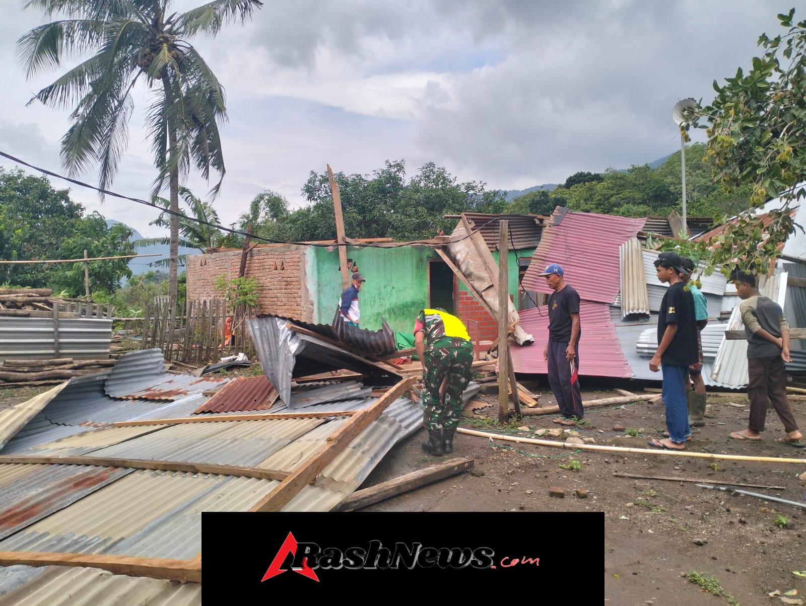 Pemerintah dan TNI Koordinasi Tanggulangi Dampak Angin Puting Beliung di Donggo